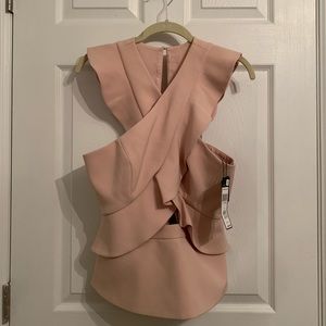 BCBG Irena Ruffle Cut-Out Top